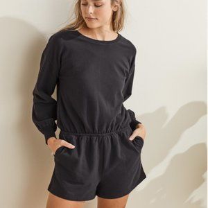 UpWest | Black Casual Romper, Sweatshirt Material Sz. L